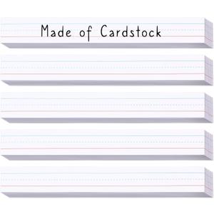 Chell White Sentence Strips Cardstock 3 x 24, Thick Ruled Word Writing Paper for Teacher Supplies, Classroom and Home, Pack of 100