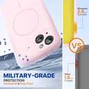 Miracase Compatible with iPhone 15 Case, [Soft Anti-Scratch Microfiber Lining], Liquid Silicone Case Gel Rubber Shockproof Drop Protection Phone Case for iPhone 15, Sand Pink