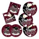 2025 Graduation Party Supplies Kit: Maroon -Themed Congrats Grad Decorations with Disposable Dinner & Dessert Plates, Napkins for 50 Guests - Graduation Party Decorations