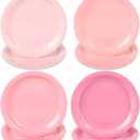Pink Paper Plates Gradient Pink Party Plates 7Disposable Round Dessert Plates for Birthday Wedding Bridal Engagement Baby Shower Party Supplies 4 Colors (24)