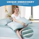 Cooling Pillow Cases Set of 2,Queen Size Cool Pillowcases for Hair Skin and Hot Sleepers, Soft Silky Summer Pillow Cover with Envelope Closure, Emerald Blue, 20"x30"