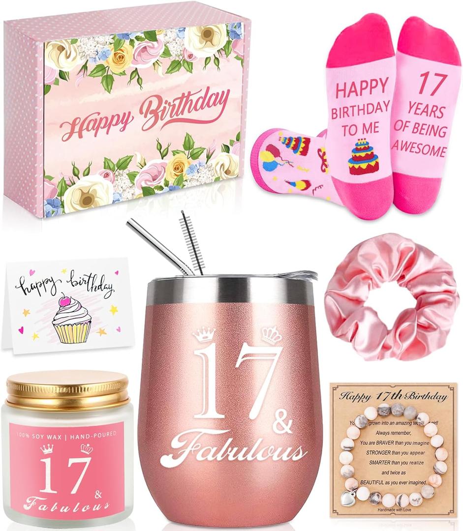 Awfrky 17th Birthday Gifts For Girls, Best Gifts For 17 Year Old Girl,Happy 17th 17 Year Old Girl Birthday Gift Ideas For Teens Daughter, Niece, Granddaughter, Sister Her, Bestie, Girlfriend