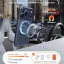 TORRAS 360 Magnetic Stand for iPhone 17 Pro Case, Ostand 3.0 [Fit for MagSafe][4X Mil-Grade Shockproof] Rotatable Kickstand Protective Cover, Camera Control Button, Translucent Deep Blue, O3 Fitness