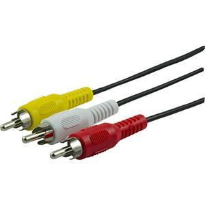 GE Composite Audio/ Video Cable, 6 ft. RCA Style Plugs 3-Male to 3-Male,, for TV, VCR, DVD, Blu Ray, Video Game System, Satellite, and Home Theater Receivers, 33608