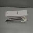 OUTXE Anti Wrinkle Straw 6 Pcs, Flat Wide Drinking Straw for Stanley Cup 40 oz 30 oz, Reusable Wrinkle Free Long Stainless Steel Metal Straw for Lip with Cleaning Brush and Carrying Bag (diameter: 10 mm, cream,pink)