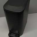 TIPGO Slim Bathroom Trash Can with Lid Soft Close, Step Pedal, 6 Liter / 1.6 Gallon Stainless Steel Trash Bin, Small Garbage Cans for Bedroom, Office, Kitchen (Matte Black)