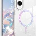 DOMAVER Magnetic for Samsung Galaxy S25 Edge Case Clear Glitter [Compatible with MagSafe] Bling Sparkle Soft Protective Cover Compatible with Samsung S25 Edge -Glitter Clear