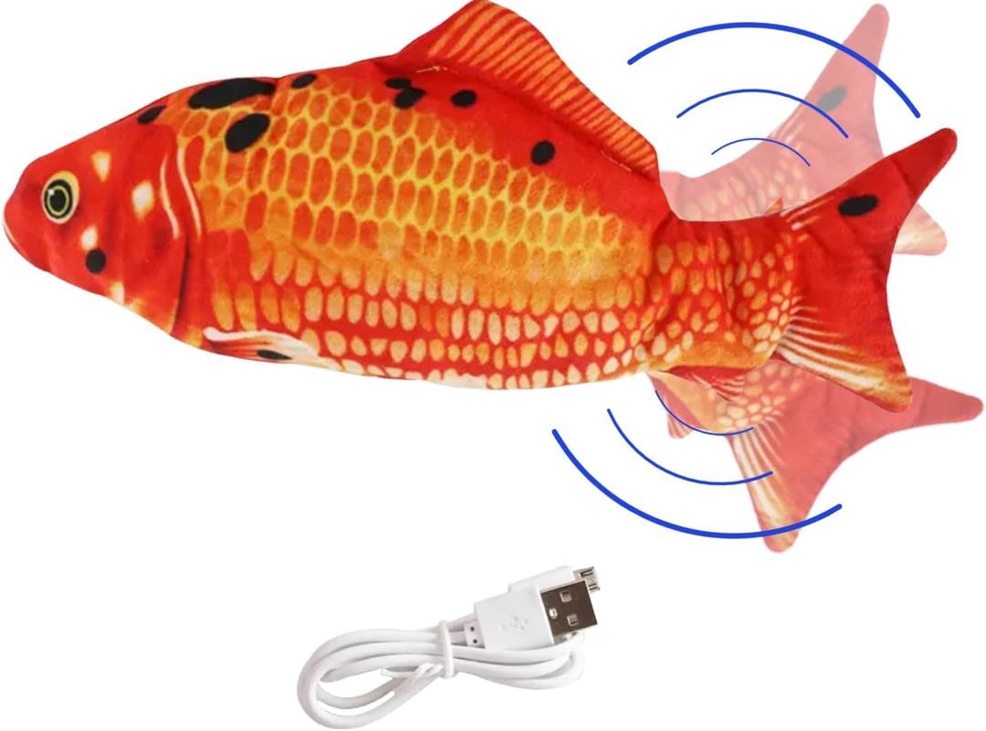 Chairman Meow Revolutionary Flopping Fish Cat Toy - Rechargable Battery Included - Lifelike Fun and Aquatic Delights - Carp, 1-pack