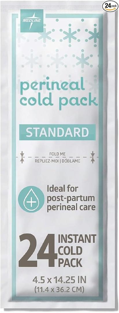 Medline Perineal Cold Packs for Postpartum Care (24 Count) Each Absorbent Pad is 4.5" x 14.25" Perfect for your After Delivery Postpartum Essentials Kit