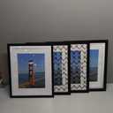 Picture Frames 9x12 Picture Frame Set of 4，Display Pictures 6x8 with Mat or 9x12 Without Mat Real Glass and Composite Wood for Wall or Tabletop Display Pre-Installed Wall Mounting Hardware，Black