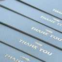 RUN2PRINT Thank You Cards with Envelopes & Gold Foil Stickers  36Pack Flat Dusty Blue Cards (46)  Embossed Italian Textured Thick Paper  For Weddings, Business & Every Occasion (Pigeon Blue, Pack of 36)