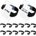 Epakh 30 Pcs Arm Badge Holder Armband ID Card Holder with Hook and Loop Fastener Clear Plastic Name Tag Badge Carrier, Universal Size(Simple Strips,Black)