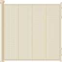 Reinforced Retractable Baby Gate or Mesh Dog Gate,Easy to Use for Stairs, Doorways, Hallways, Indoor, Outdoor, Wide Pet Gate 33.5" Tall, Extends to 45" Wide, Cream