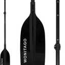 Canoe Paddles Aluminum Paddle with Plastic Blades Floating Adjustable Canoeing and Boating Oars, 122-152 cm/4-5 Ft, Black/Yellow