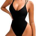 ShawGobow Sexy Swimsuit for Women,Backless Scrunch Butt High Cut Monokini,One Piece Cheeky Bathing Suit Beach Pool Party (2-4, Black), Small