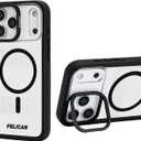 Pelican Protector iPhone 17 Pro Max Case w/Camera Stand [MagSafe Compatible] Rugged Magnetic Phone Case w/ 16ft Military-Grade Drop Protection - Heavy Duty Phone Cover for iPhone 17 Pro Max - Clear