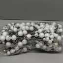 Geosar 24 Pieces Christmas Glitter Berries Stems 10 Inch Christmas Berry Picks Artificial Glittered Berries Ornaments Floral Stems for Xmas Tree,Home Wreath,Party Decoration(White)