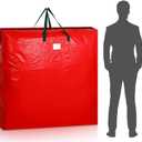 1 Pcs 48 Inch Christmas Wreath Storage Bags Christmas Wreath Storage Containers with Handle Extra Large Waterproof Zipper Garland Bag for Protect Xmas Holiday Garland Ornament (Red)