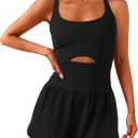 Wenlia Women Workout Romper Onesie with Padded Bras Sleeveless One Piece Outfits Shorts Atheletic Running Jumpsuit Clothes (X-Small, Black)