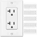 BESTTEN 50 Pack Decorator Receptacle Outlet, 20 Amp Electical Outlet with Wallplate, Non-Tamper-Resistant, Residential & Commercial Use, 20A/125V/2500W, UL Listed, White