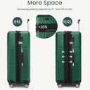 Kono Large Checked Luggage, 28-inch Expandable Rolling Suitcase, Green, Large-checked Spinner