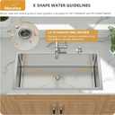 Mocoloo 32 Inch Drop In Kitchen Sink - 32 x 18 Inch Stainless Steel Kitchen Sinks Topmount 16 Gauge Single Bowl Above Counter Handmade Sink, 10'' Deep Basin, 32"x18"x10"