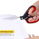 Stanley 8 Inch All-Purpose Ergonomic Scissor (SCI8EST-RED), Red/Black