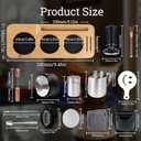 29PCS Espresso Accessories Kit,51mm Espresso Tamper Tools,Includes Wood Station,Distributor,Knock Box,Stirrer,Dosing Funnel,Brush,Puck Screen,Frothing Pitcher,Powder Ring,Towel,Decorative Stencils