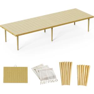 30x90 Inch Boho Low Picnic Wood Table - Foldable Design And And 2 Set Of Wood Table Leg For Sitting On The Floor Low Height Floor Picnic Table Encourage A Laid-back Vibe At Home Or In Nature