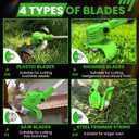 Electric Weed Wacker Cordless,21V Weed Eater Battery Powered,No String Trimmer Battery Operated Lawn Trimmer,3 In 1 Grass Trimmer/Brush Cutter/Lawn Edger,Lightweight Wheel Weed Trimmer for Garden Yard