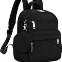 SYTRAH Mini Backpack for Women Small Backpack Purse, Anti Theft Backpack Waterproof Lightweight Puffer Back packs for Travel, Work with Coin Purse Black, S