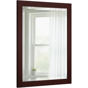 Alaterre Furniture 24" x 30" Bathroom Vanity Mirror with Beveled Glass  Wood Framed Wall Mirror for Bathroom, Powder Room or Laundry Room, Hanging Hardware Included (Espresso)
