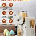Slush Machine & Ice Cream Maker Machine 2-IN-1, 6 Modes for Smoothies, Milkshakes, Cocktails, Margarita, and Ice Cream, Double-Layer Tank, With Ice Cream Cone Holder, Self-Cleaning, For Home Use, 75OZ  White