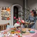 4 x Hello Pumpkin Fall Garden Flag, 1218 Inch Double Sided Yard Flag, Autumn Farmhouse Seasonal Holiday Yard Outdoor Thanksgiving Decoration (Pumpkin)