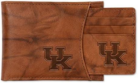 NCAA Standard Genuine Leather Slider Wallet - 2 Gifts in One