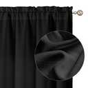Chyhomenyc Black Curtains 54 Inch Length 2 Panels, Faux Linen Textured Semi Sheer Light Filtering Soft Airy Rod Pocket Window Treatment Drapes for Living Room Bedroom, Each 30" Wx54 L