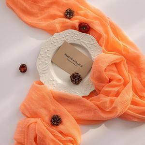 Fresh Salmon Cheesecloth Table Runner Peach Echo Gauze 120 Inch 10 FT Boho Cheese Cloth Table Runner for Wedding Baby Shower Bridal Shower Party Sheer Centerpiece Home Decorations