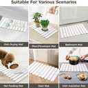 Stone Dish Drying Mat for Kitchen Counter,24"(L)16"(W) Collapsible Fast-Drying Diatomaceous Earth Mats with Towel Sanding Tool,Versatile Stone Drying Mats for Cups Dishes Bottles