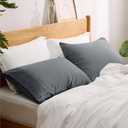 Pillow Cases Standard Size Set of 2 - Dark Grey Polyester Microfiber Pillowcases, Super Soft and Cozy Pillowcase, Pillow Case Covers with Envelop Closure, 20x26 Inches
