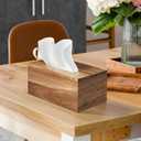 ALELION Rectangular Tissue Box Cover for 120, 160 Count Box - Acacia Wood Rectangle Tissue Box Holder - Decorative Facial Cube Tissue Box Cover for Tabletop Night Stands Bathroom Office