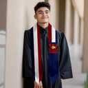 72" Sash Satin Stole - Graduation Scarf for Abroad Student International Study Class