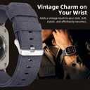 3 x Bandsie Leather Band Compatible with Apple Watch Ultra 3/Ultra 2/Ultra Band 49mm 46mm 45mm 44mm 42mm for Men, Vintage Genuine Suede Leather Wristband Strap for iWatch Series 11 10 9 8 7 6 5 4 SE 3 2 1 (Charcoal Gray)