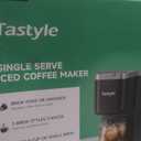 Tastyle Single Serve Coffee Maker, Iced and Hot Coffee Machine for K Cup & Grounds, Compact Design, 40oz Removable Water Reservoir, 6 to 24 Oz Brew Sizes, Fits 7.3" Travel Mug, Black