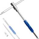 YAKAMOZ 360 Spinner T Handle Wrench - Adjustable 3-Way T-Handle Hex Allen Key Wrench with 1/4 3/8 1/2 Drive Adapters T Handle Socket Driver for Car Motorcycle and Home Repair, Cr-V Steel