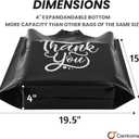 Large Thank You Bags with Handles | 60pcs Black Plastic Shopping Bags for Small Business | 19.5"x15" Merchandise Retail Boutique Bags for Customers