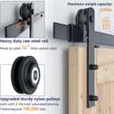 SMARTSTANDARD 5FT Heavy Duty Double Door Sliding Barn Door Hardware Kit,Smoothly and Quietly-Easy to Install-Includes Step-by-Step Installation Instruction Fit 15" Wide Door Panel