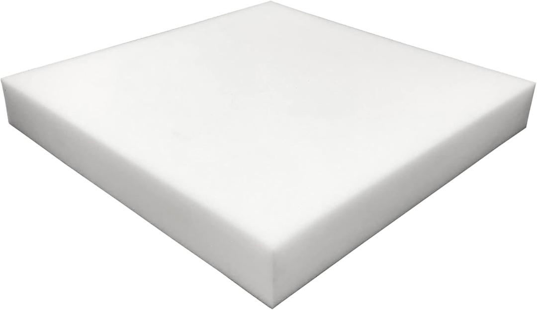 Foamma High Density Upholstery Foam, 4" x 24" x 24" - Couch Cushion Foam Replacement Pad, High Density Pad for Seats, Pillows, Chairs, and Craft Projects