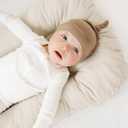 Konssy 8 Pack Baby Newborn Hats Set Knot Beanie Hats Soft for Infant Baby Girls Boys Caps 0-6 Months (Grey,green,clay,beige,black,navy Blue,dark Blue)