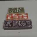 DIYDEC 4Pcs Fall Table Decor Fall Wood Block Signs Maple Leaves Sign Autumn Tiered Tray Decor Thanksgiving Centerpieces Signs for Holiday Tabletop Coffee Fireplace Shelf Desk Party Decoration