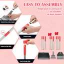 FUSBUNTY Dog Pooper Scooper Set, Pooper Scooper for Dog, Heavy Duty Stainless Steel Rake with Extra Large Tray & Spade No Bending Clean Up for Pet Waste Removal, for Grass, Dirt Or Gravel.